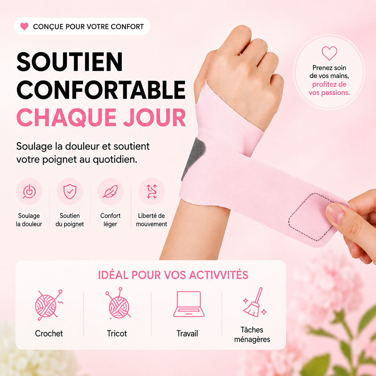 Attelle de soutien Nova™ pour activités créatives